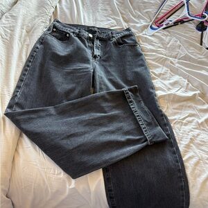 Low Rise White fox Black Wash Jeans